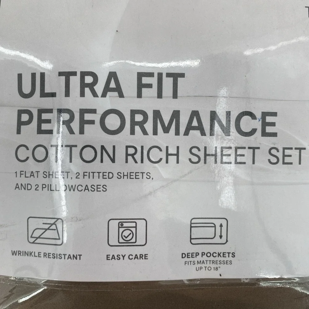 Liz Claiborne Sheet Set SPLIT KING Classic Taupe 575 Thread Count Cotton Blend